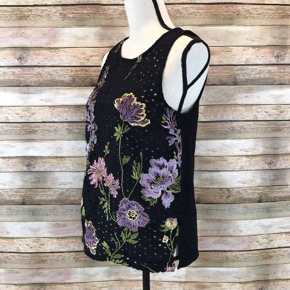 Anthropologie Meadow Rue Size S Small Harriet Embroidered Eyelet Blouse Top - Picture 5 of 8